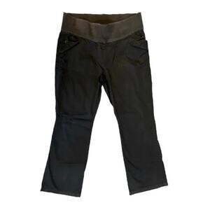 Liz Lange Women's Black Maternity Pull-On Waist Bootcut Pants Stretch | Size 8